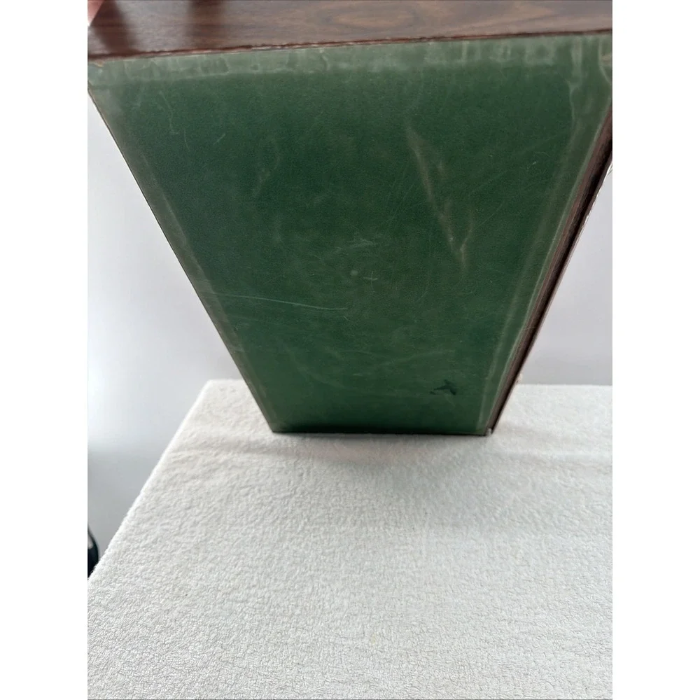 Midcentury Leatherette Large Drawer Jewelry Box, With Mirror 16x9x6.5